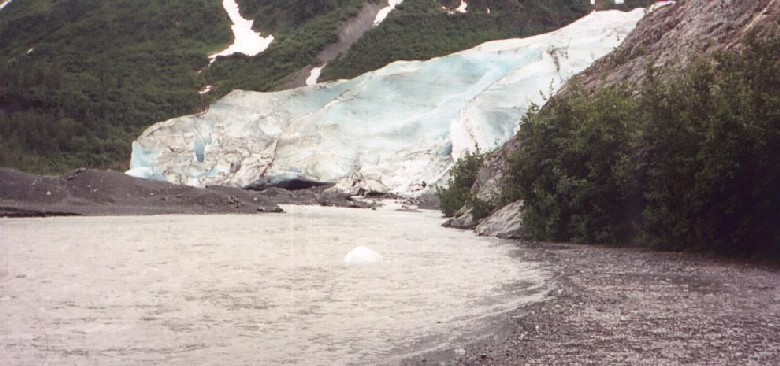 Exit Glacier melts to form the Resurrection River.